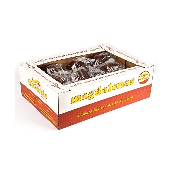 Bandeja de magdalenas bañadas en chocolate - 12 piezas