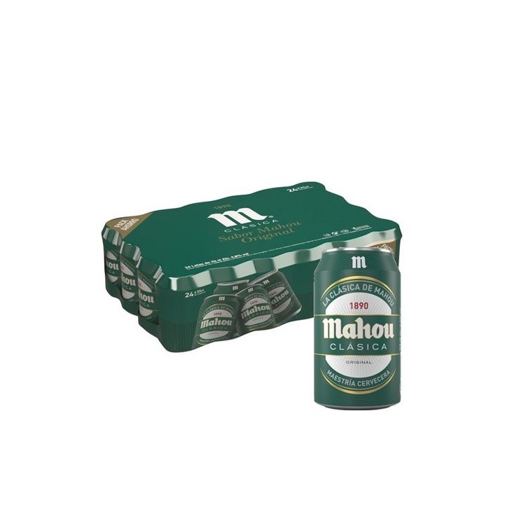 Cerveza Mahou Clásica 24 latas 33cl (envío solamente en Comunidad de Madrid) Cerveza Mahou Clásica 24 latas 33cl (envío solamente en Comunidad de Madrid)