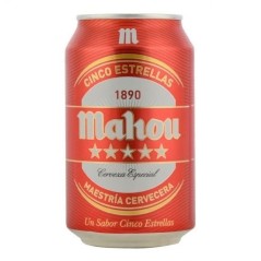 Cerveza Mahou 5 estrellas unidad lata 33 cl