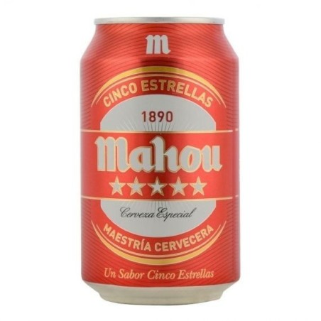 Cerveza Mahou 5 estrellas unidad lata 33 cl