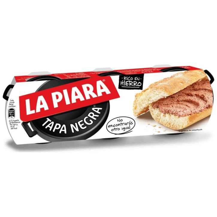 Paté La Piara tapa negra pack 3 x 75g Paté La Piara tapa negra pack 3 x 75g
