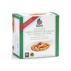 Fabes con pitu de caleya. Pollo campero o de corral