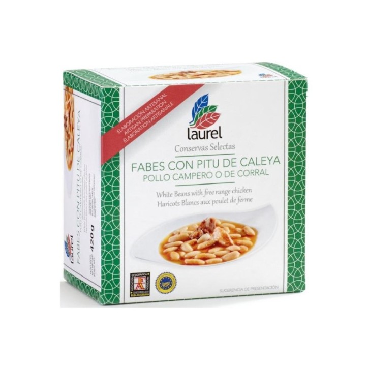 Fabes con pitu de caleya. Pollo campero o de corral Fabes con pitu de caleya. Pollo campero o de corral